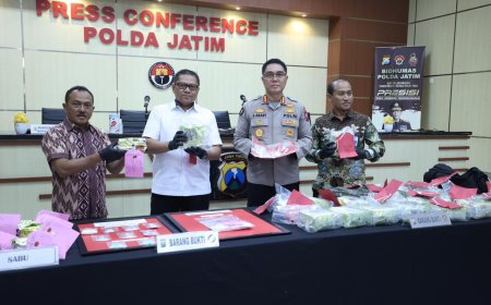 Polda Jatim Bongkar 2 Kasus Narkoba, Total 33,374 Kg Sabu Disita Satu Kurir Ditangkap